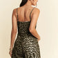 Davi & Dani Leopard Spaghetti Straps Wide Leg Jumpsuit Jumpsuits