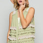 POL Ruffled Open Front Sleeveless Cardigan Cardigans