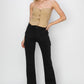 RISEN Full Size High Rise Side Slit Cargo Bootcut Jeans Jeans