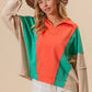 BiBi Colorblock Exposed Seam French Terry Sweatshirt - DAVERRI FASHIONS