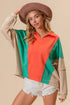 BiBi Colorblock Exposed Seam French Terry Sweatshirt - DAVERRI FASHIONS