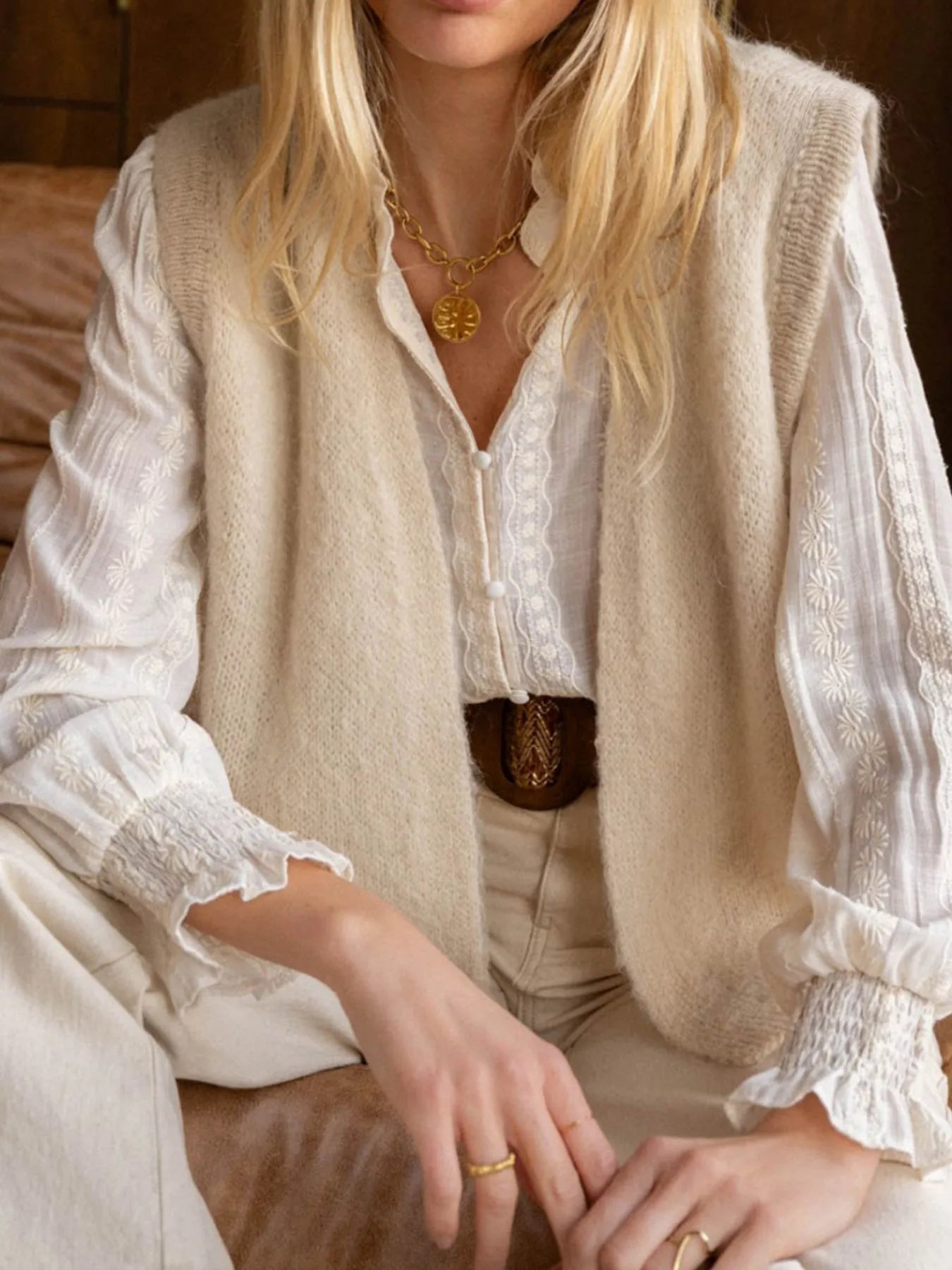 Open Front Sweater Vest | Sweater Vests Daverri Fashions