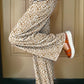 Leopard Drawstring Elastic Waistband Loose Pants - DAVERRI FASHIONS