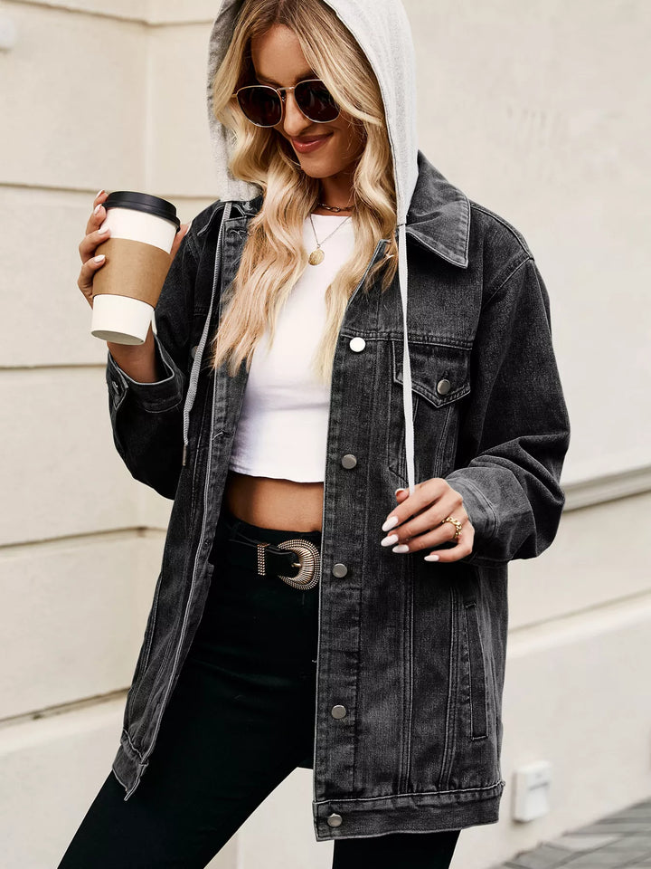 Button Up Long Sleeve Denim Jacket | Denim Jackets Daverri Fashions