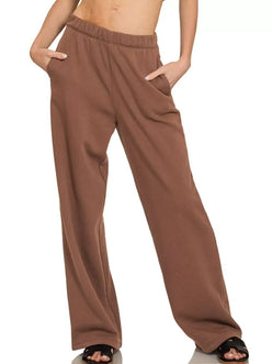 Zenana Fleece Sweatpant with Pockets - DAVERRI FASHIONS