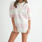 MABLE Oversized Stripe Polo Collar Sweater Sweaters