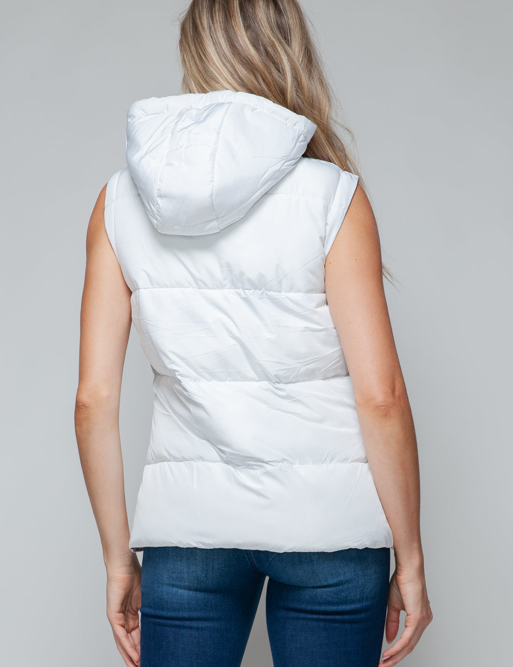 Hooded Zip Vest Tops