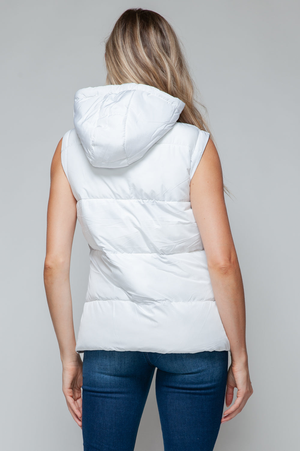 Hooded Zip Vest Tops