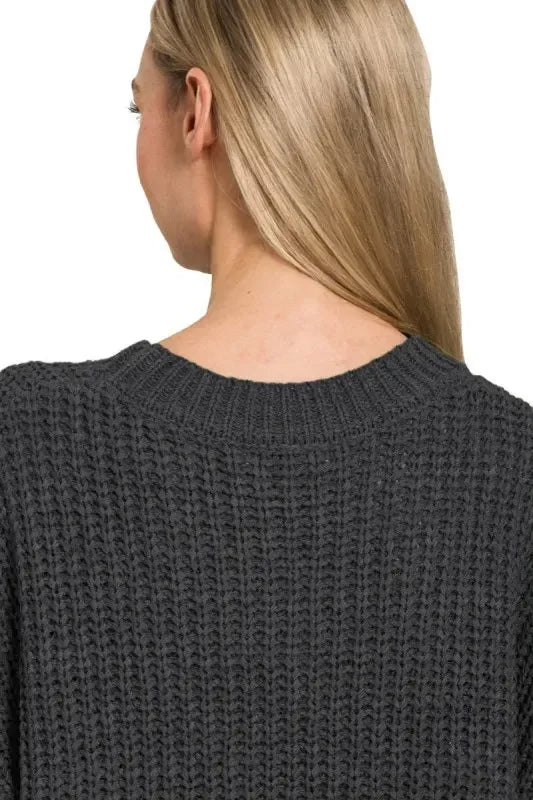 Zenana Short Sleeve Round Neck Sweater - DAVERRI FASHIONS