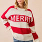 BiBi Christmas Merry Lettering Sweater - DAVERRI FASHIONS