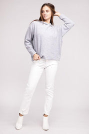 Hooded Brushed Melange Hacci Sweater Sweaters