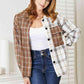 Double Take Plaid Contrast Button Up Shirt Jacket Plaid S Shackets