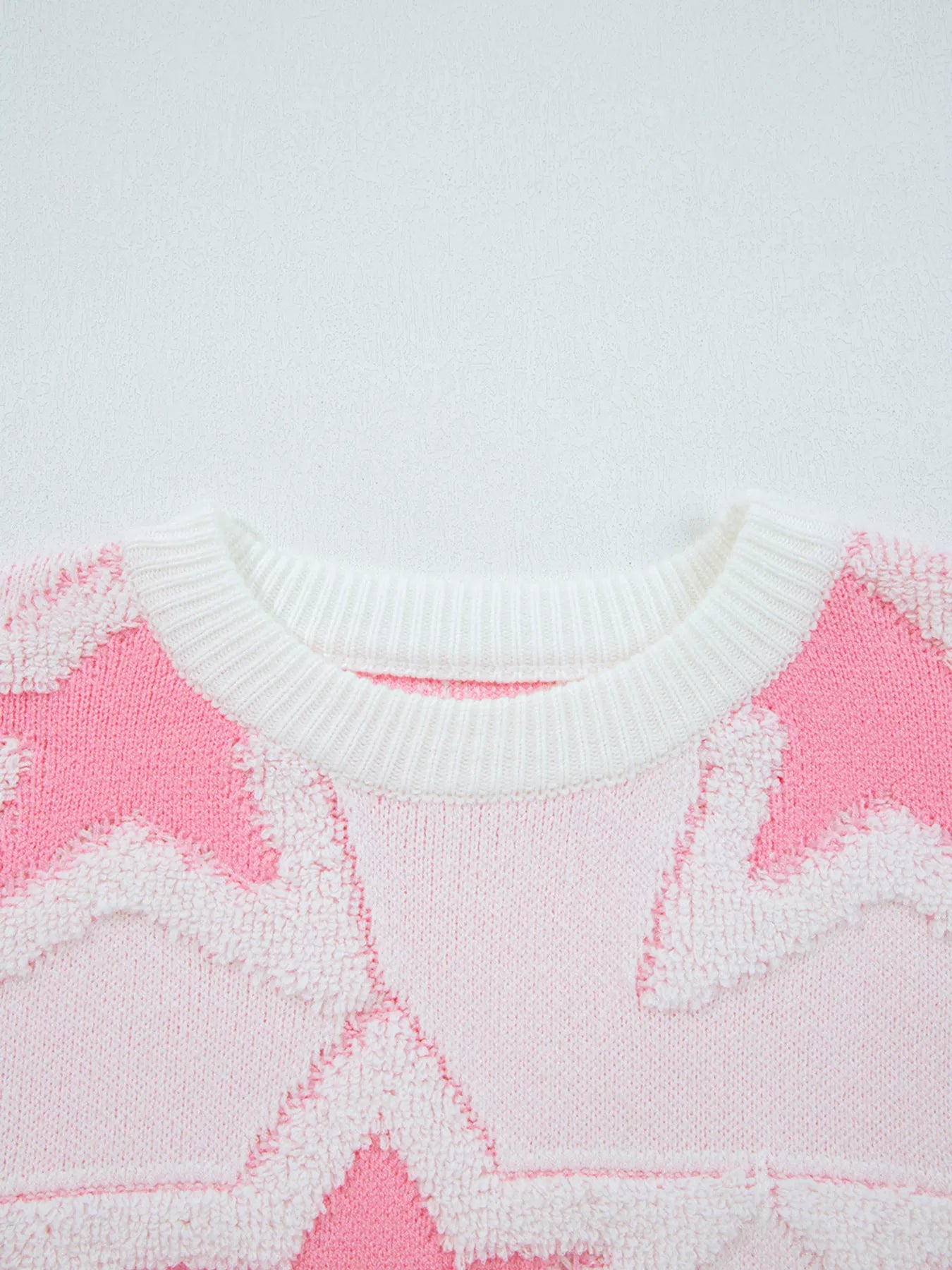 Oversized Star Pattern Ribbed Edge Drop Shoulder Sweater | Sweaters Daverri Fashions