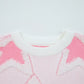 Oversized Star Pattern Ribbed Edge Drop Shoulder Sweater - DAVERRI FASHIONS