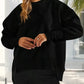 Slit Round Neck Dropped Shoulder Sweatshirt - DAVERRI FASHIONS