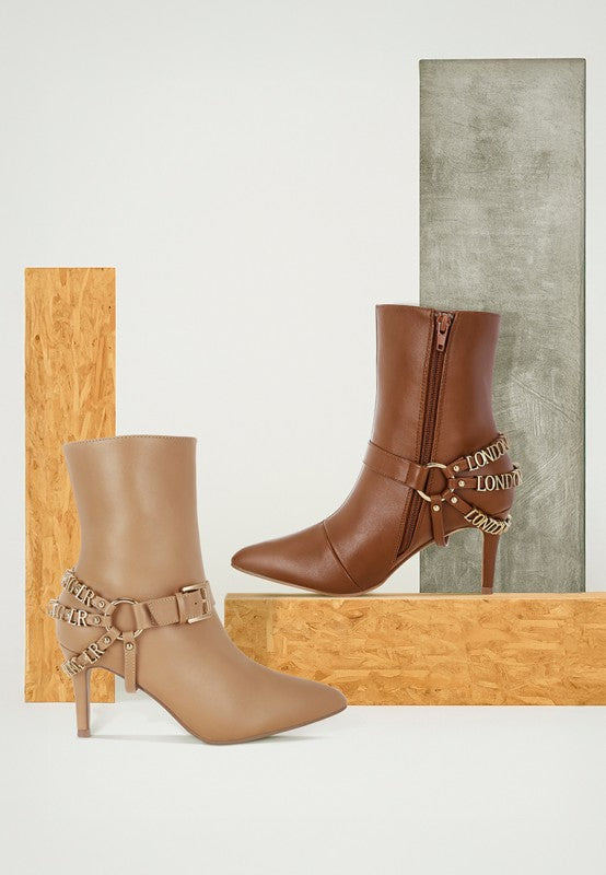 Nicene Harness Detail Stiletto Boots | Boots Daverri Fashions