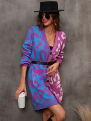 Angel Wings Leopard Button Down Longline Cardigan | Cardigans Daverri Fashions