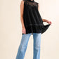 And The Why Lace Detail Sleeveless Ruffled Top - DAVERRI FASHIONS