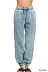 Zenana Acid Wash Fleece Sweatpants with Pockets - DAVERRI FASHIONS