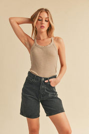 Aemi + Co Scoop Neck Ribbed Tank | Daverri Fashions