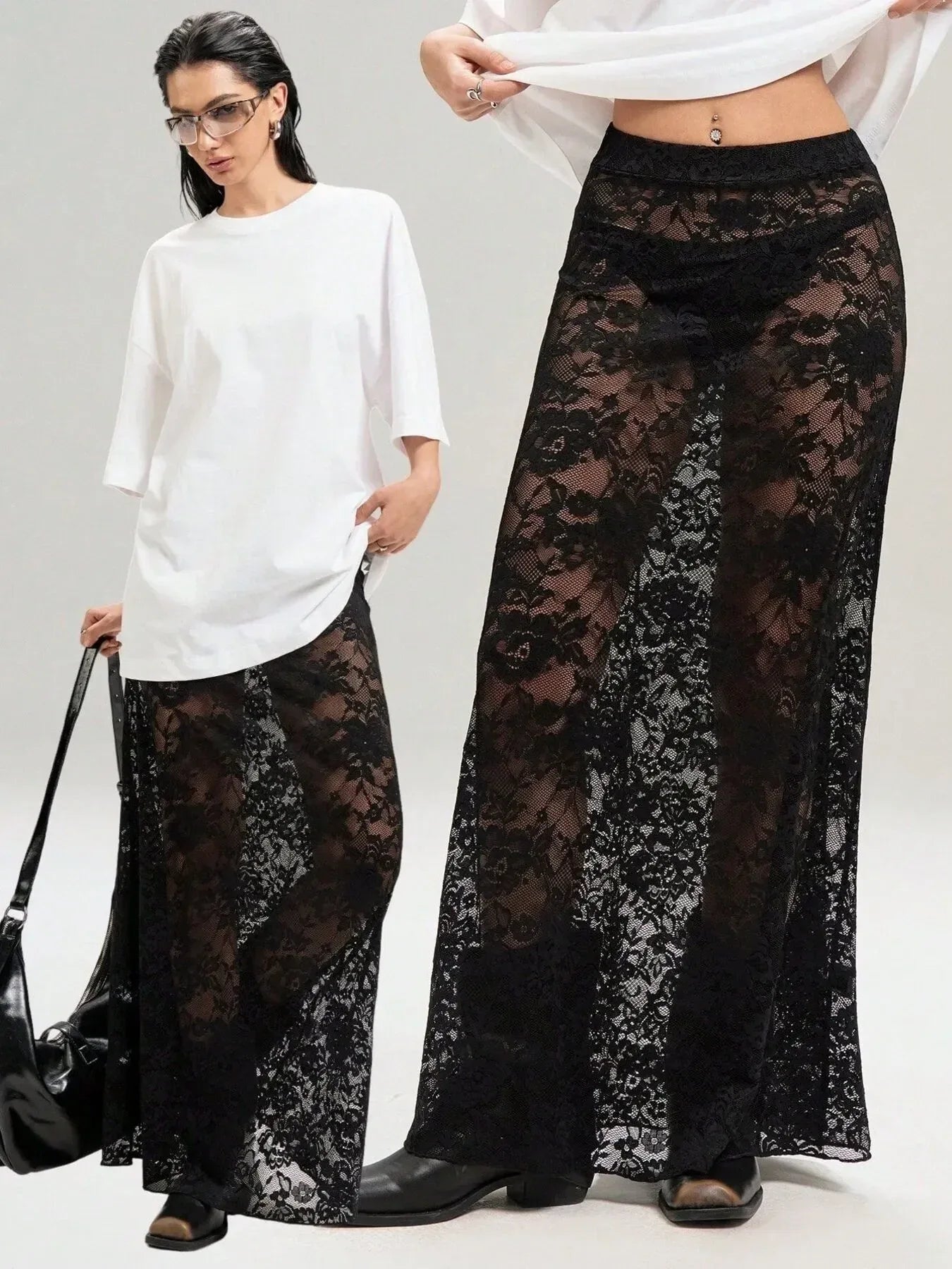 Lace Maxi Skirt - DAVERRI FASHIONS