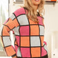 BiBi Multi Color Checker Pattern Sweater - DAVERRI FASHIONS