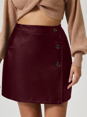 Buttoned High Rise Mini Skirt | Skirts Daverri Fashions