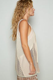 POL Lace Up Crochet Lace Tank | Daverri Fashions