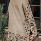Slit Leopard Mock Neck Dropped Shoulder Sweater - DAVERRI FASHIONS
