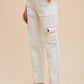 Annie Wear Straight Leg Jeans with Cargo Pockets White Jeans