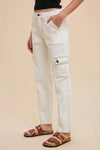 Annie Wear Straight Leg Jeans with Cargo Pockets - DAVERRI FASHIONS