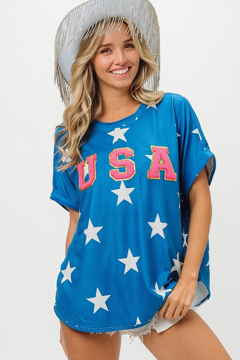 BiBi Fourth Of July Star Knit T-Shirt T-Shirts