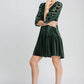 Umgee Dotted Lace Sleeve Tiered Velvet Mini Dress Mini Dresses