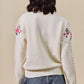 SO ME Floral Embroidered Coquette Sweater Cardigan - DAVERRI FASHIONS