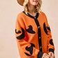 BiBi Halloween Witch Hat Moon Bat Artwork Cardigan - DAVERRI FASHIONS