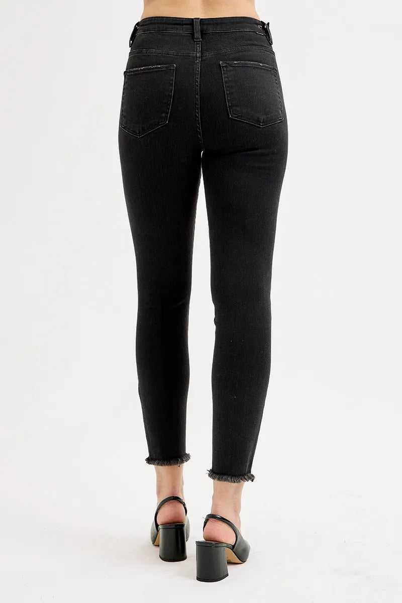 RISEN Full Size Tummy Control High Rise Adjustable Waist Skinny Jeans Plus Size Jeans