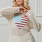 BiBi Sequin American Flag Heart Knit Cover-Up Cover-Ups