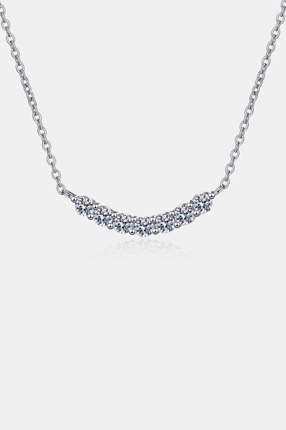 Silver One Size 1.4 Carat Moissanite 925 Sterling Silver Necklace | Silver Necklaces Daverri Fashions