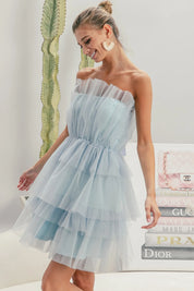 BiBi Sleeveless Layered Organza Dress | Mini Dresses Daverri Fashions