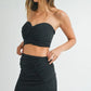 MABLE Ruched Tube Crop Top and Skirt Set Outfit Sets
