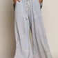 POL Elastic Waistband Wide Leg Pants with Drawstring - DAVERRI FASHIONS
