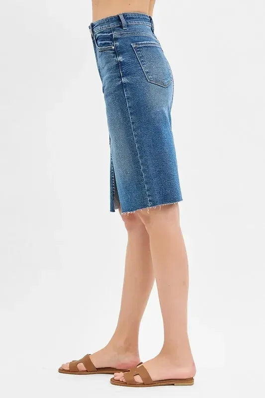 RISEN High Rise Front Slit Pencil Skirts - DAVERRI FASHIONS