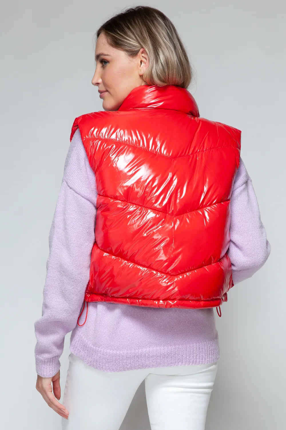 Snobbish Zip Up Turtleneck Shiny Quilted Vest | Vest Jackets Daverri Fashions
