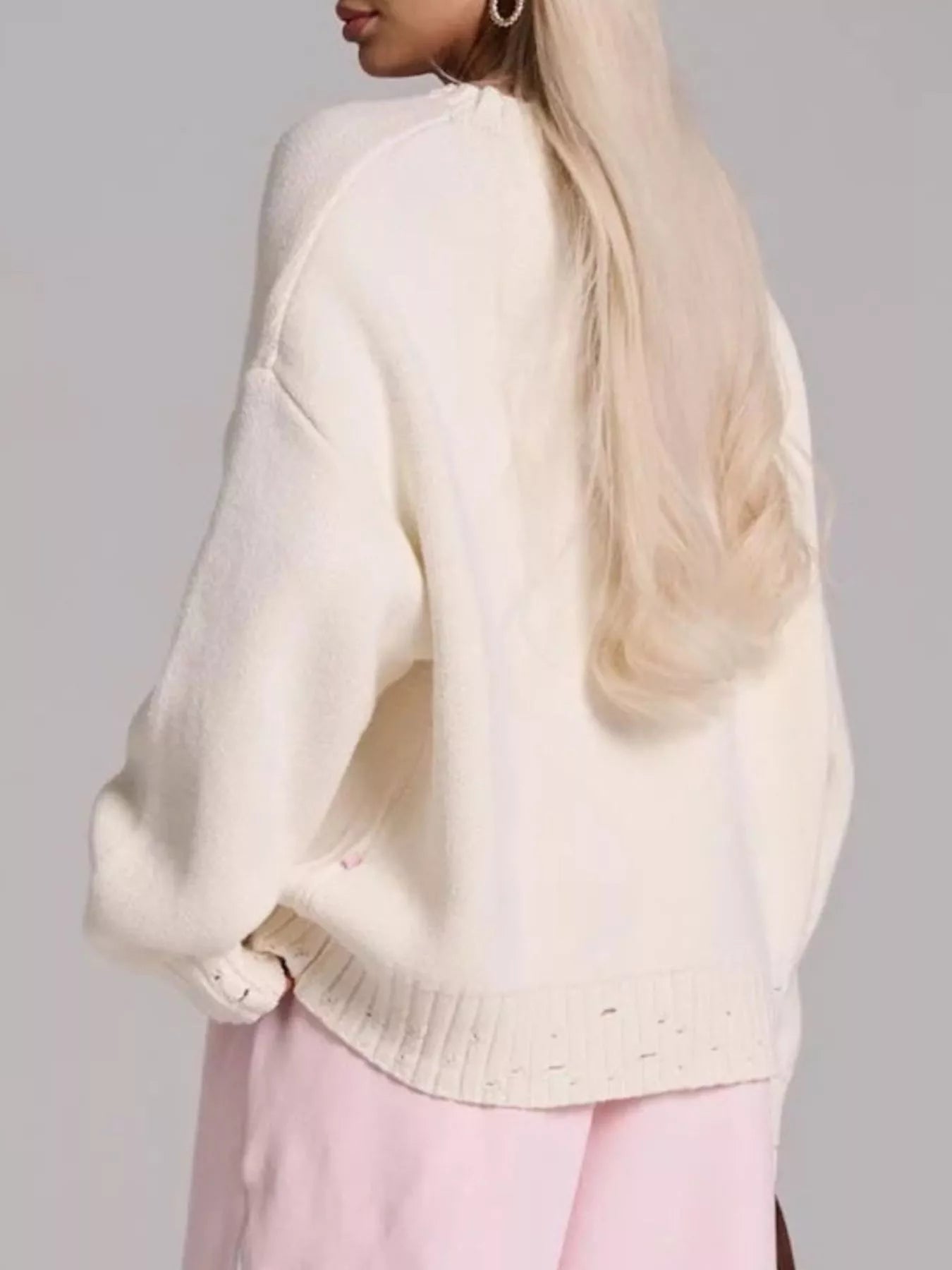Embroidered 'Great Day' Dropped Shoulder Sweater | Sweaters Daverri Fashions