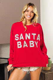 BiBi Santa Baby Lettering Christmas Sweatshirt | Sweatshirts Daverri Fashions