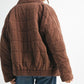 Brown Dixie Jacket with plush quilted texture and elastic cuffs