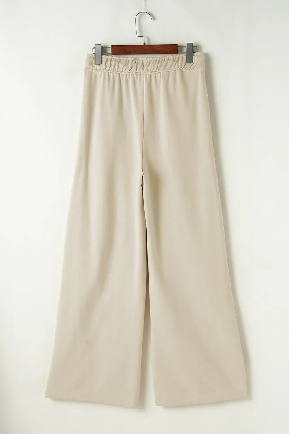 Daverri Fashions Drawstring Wide Leg Pants Beige - DAVERRI FASHIONS
