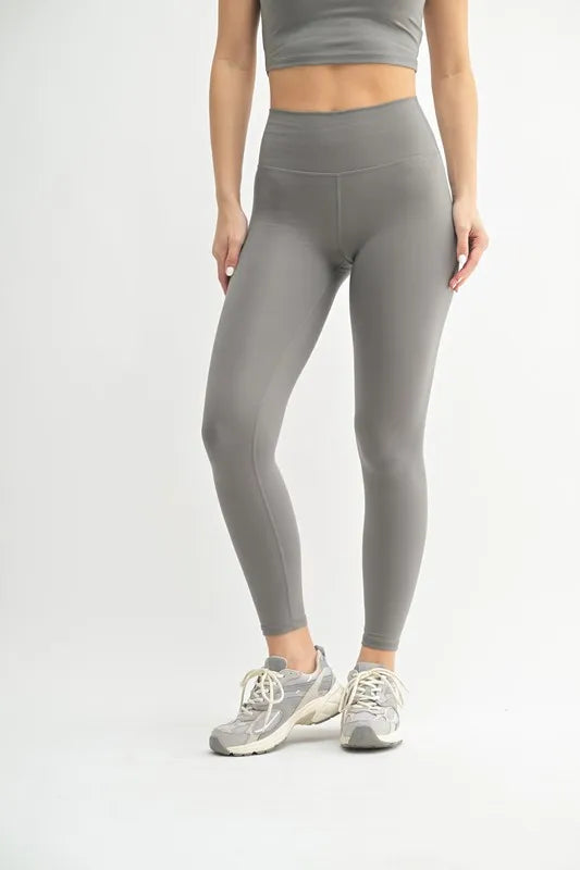 MONO B Venice Cloud Light Contour High-Waisted Leggings NEW PEWTER