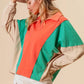 BiBi Colorblock Exposed Seam French Terry Sweatshirt - DAVERRI FASHIONS