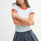 MONO B Contrast Trim Fitted Baby T-Shirt ILLUSION BLUE ONERED